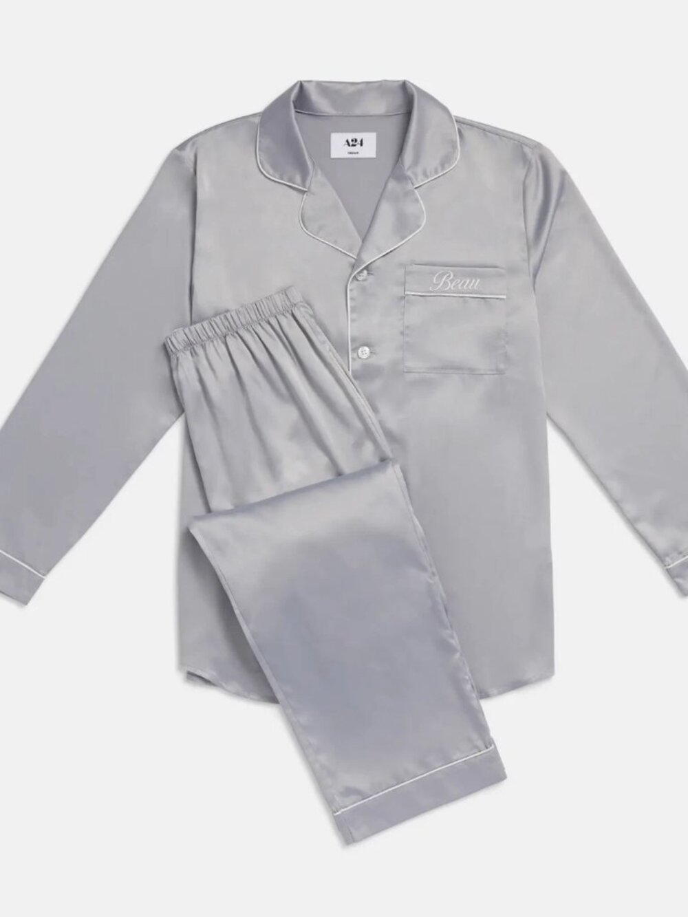A24 'Beau Is Afraid' Official Silver Satin Pajamas Size Medium